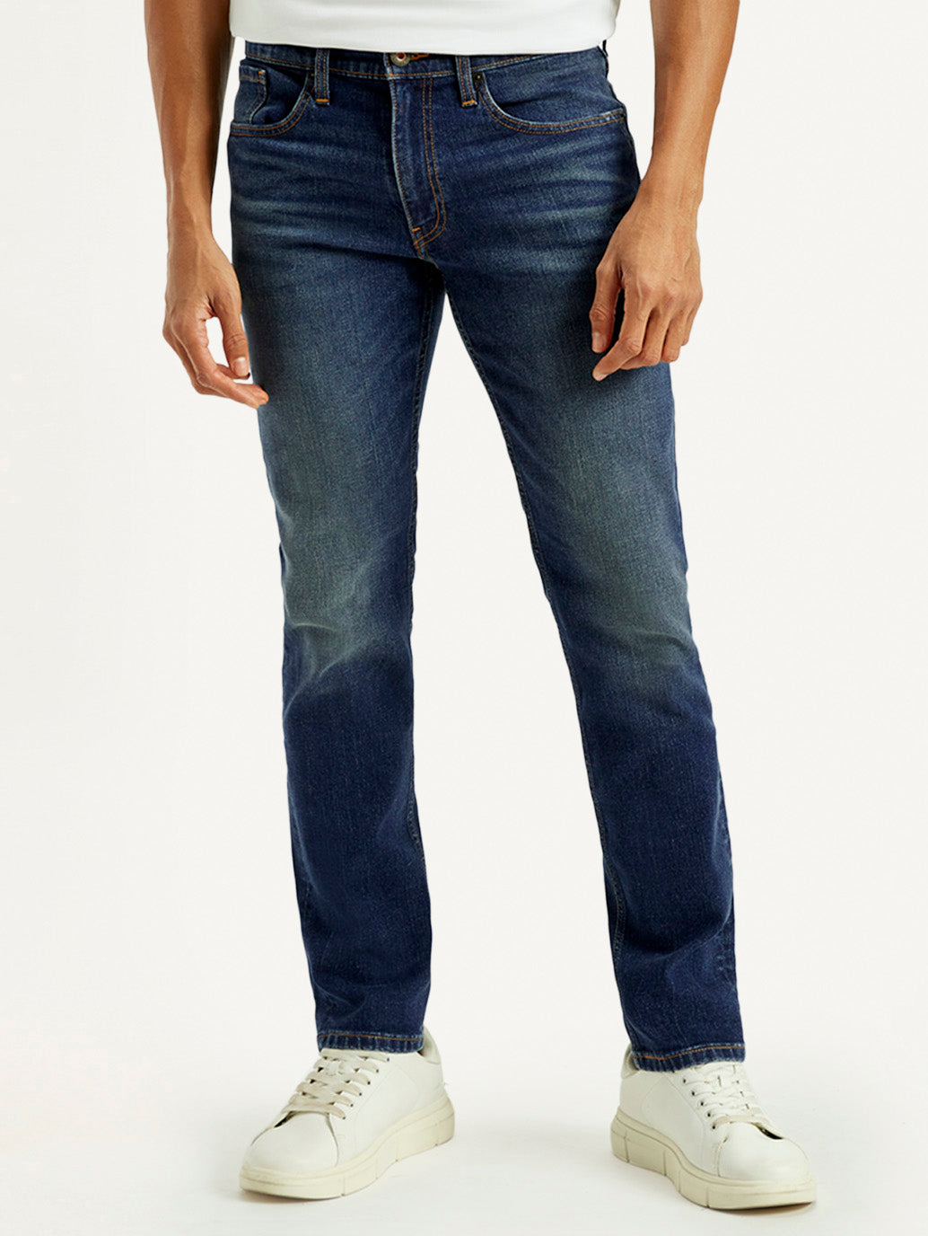 Men's Tinted 511 Med Indigo Slim Fit Mid Rise Jeans - Front View
