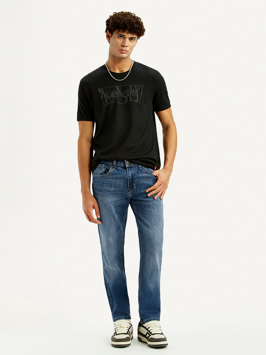 Men's 511 Blue Slim Fit Mid Rise Jeans - Styleshot View
