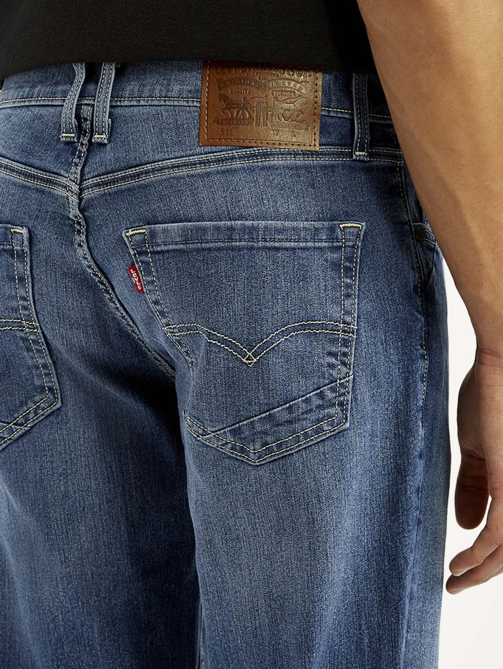 Men's 511 Blue Slim Fit Mid Rise Jeans - Detail View