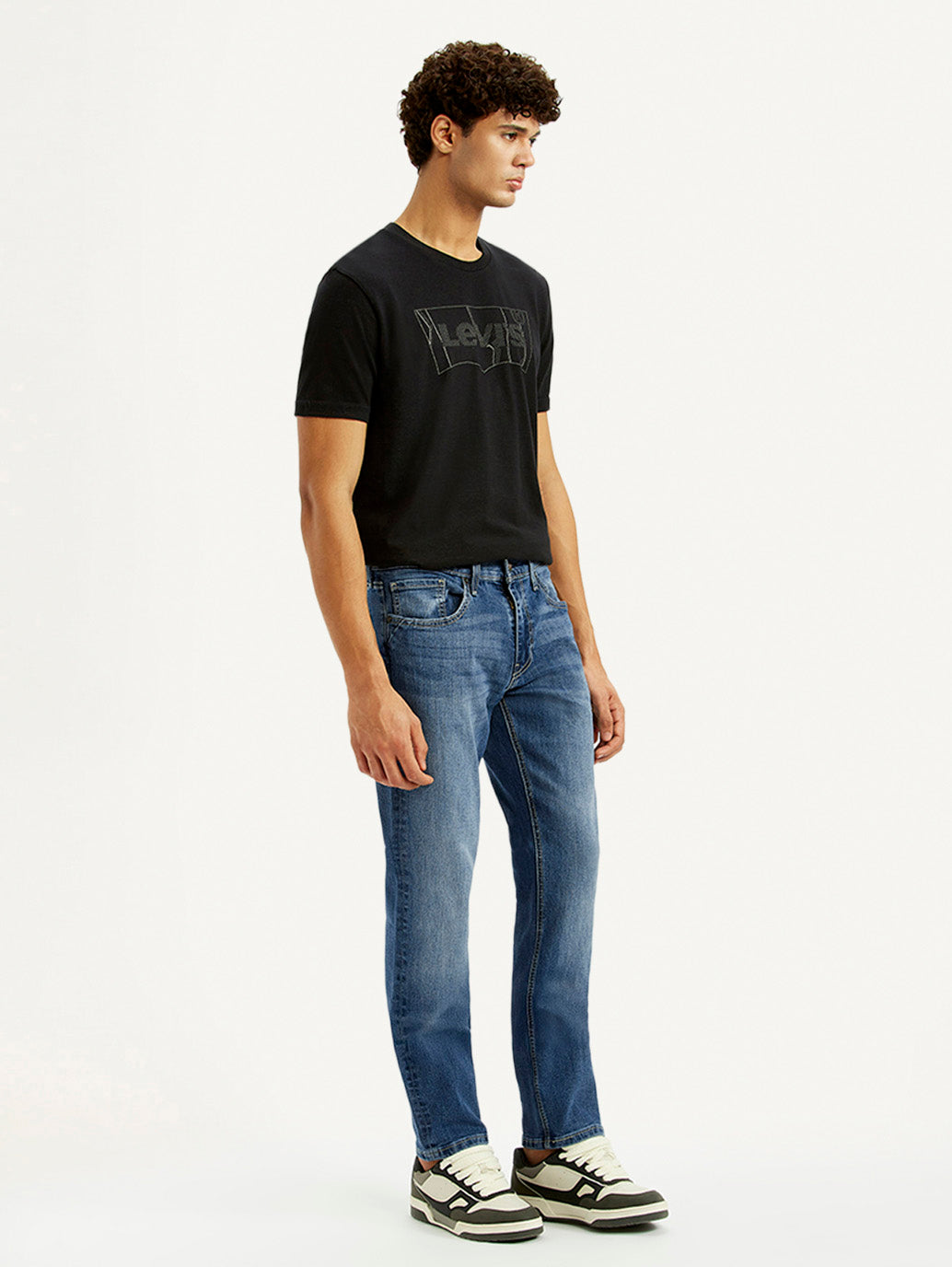 Men's 511 Blue Slim Fit Mid Rise Jeans - Side View