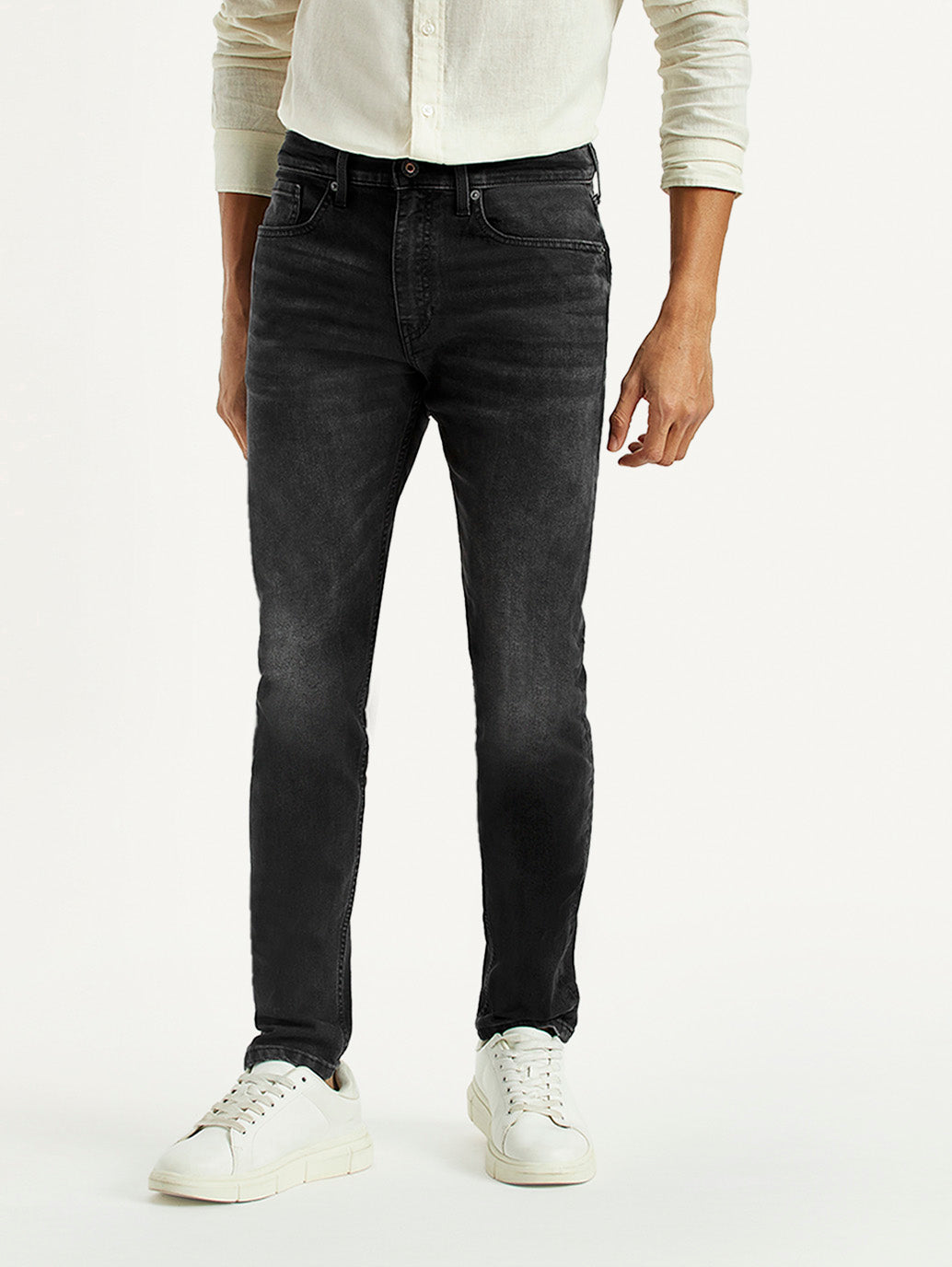 Men's 512 Black Slim Tapered Fit Mid Rise Jeans - Front View
