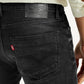 Men's 512 Black Slim Tapered Fit Mid Rise Jeans - Detail View