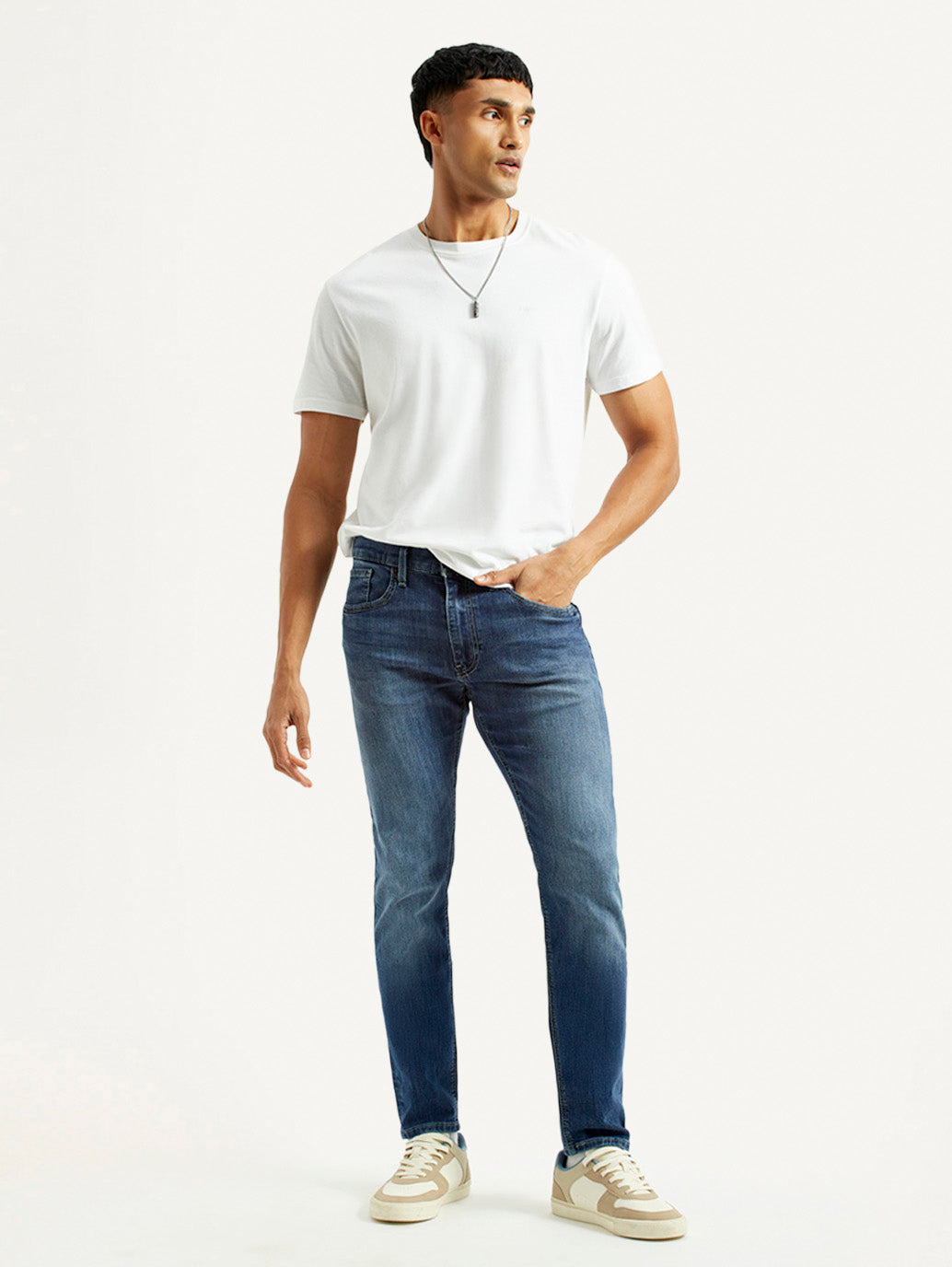 Men's 512 Blue Slim Tapered Fit Mid Rise Jeans - Styleshot View