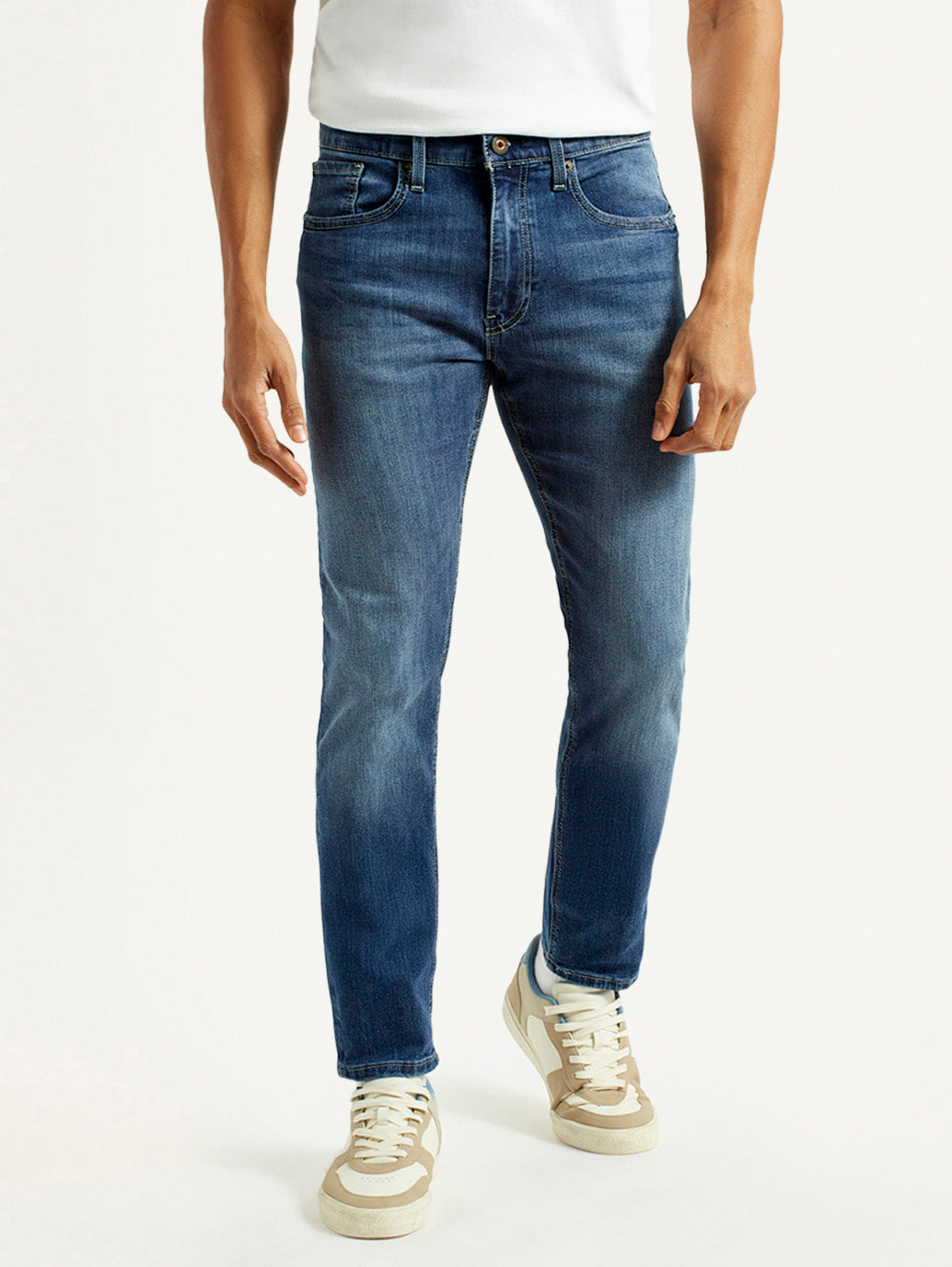 Men's 512 Blue Slim Tapered Fit Mid Rise Jeans - Front View