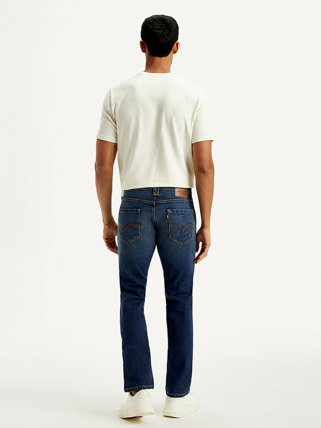 Men's Tinted 513 Blue Slim Straight Fit Mid Rise Jeans - Back View