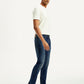 Men's Tinted 513 Blue Slim Straight Fit Mid Rise Jeans - Side View