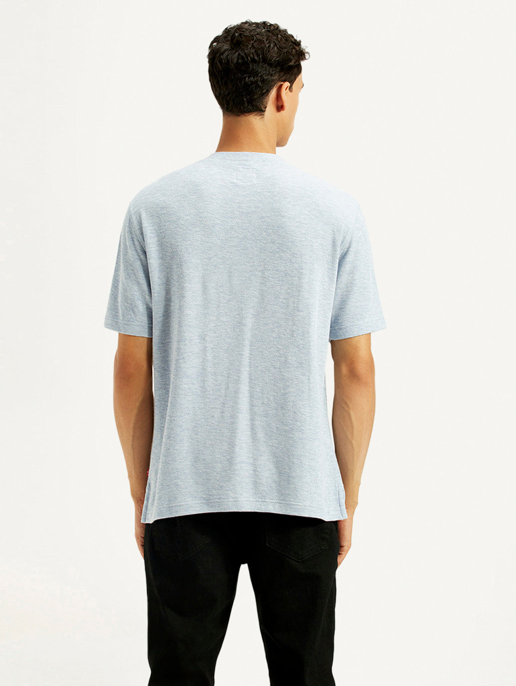 Men's Textured Slim Fit T-Shirt - Back View