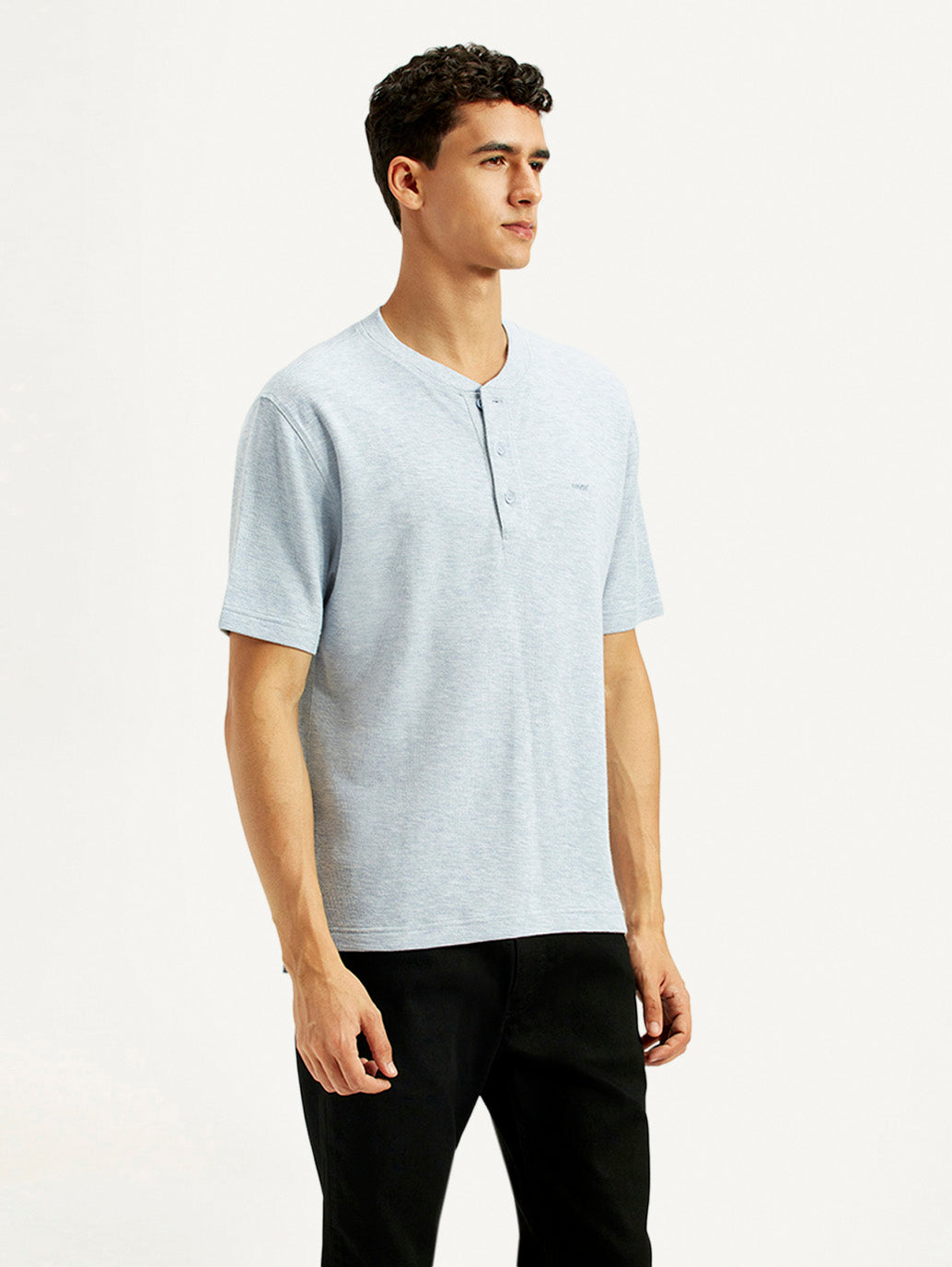 Men's Textured Slim Fit T-Shirt - Side View