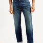 Men's 555 Blue Relaxed Straight Fit Mid Rise Jeans - Front View