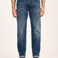 Men's 555 Blue Relaxed Straight Fit Mid Rise Jeans - front View