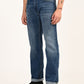 Men's 555 Blue Relaxed Straight Fit Mid Rise Jeans - side View