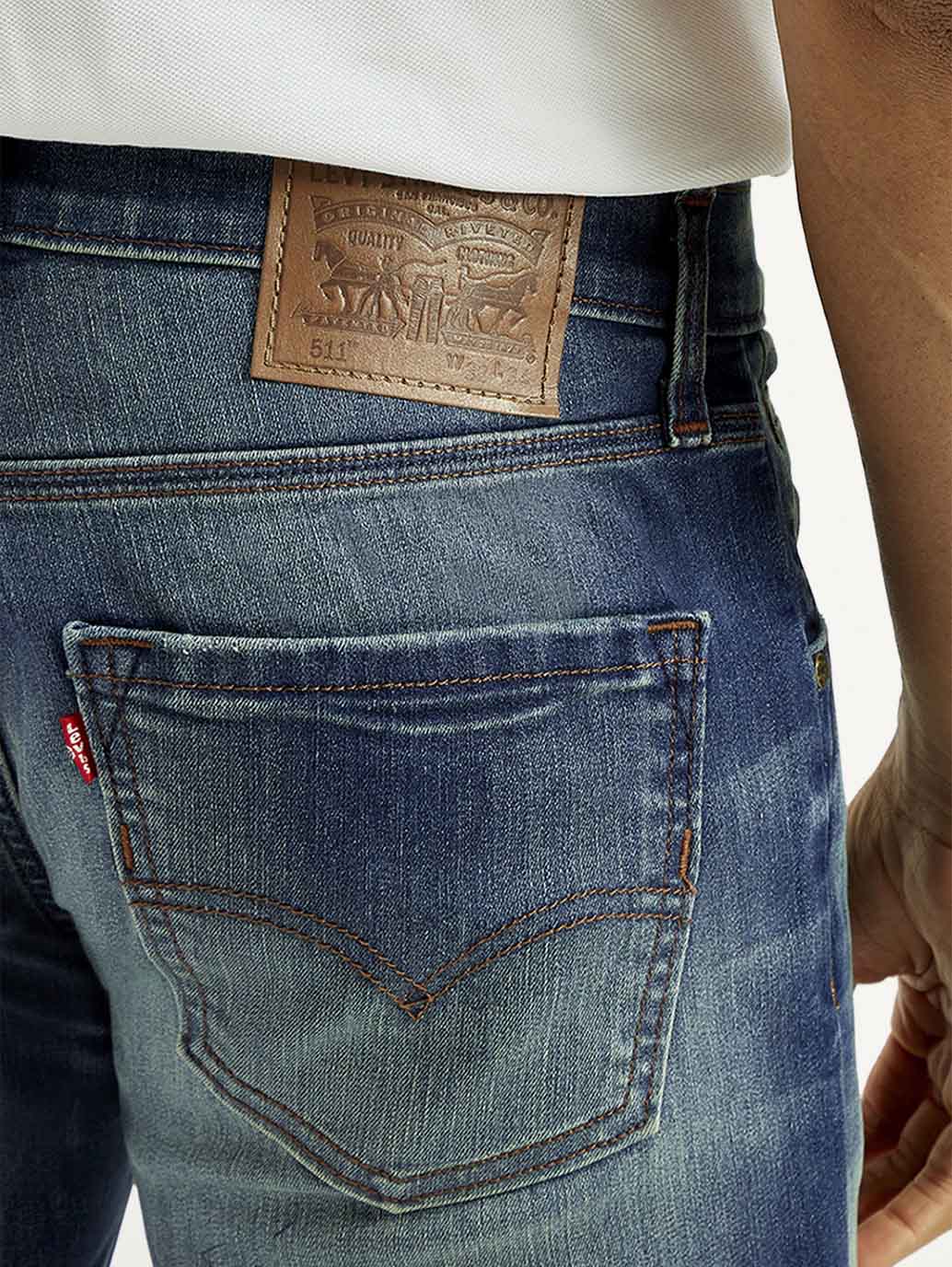 Men's Tinted 511 Med Indigo Slim Fit Mid Rise Jeans - Detail View