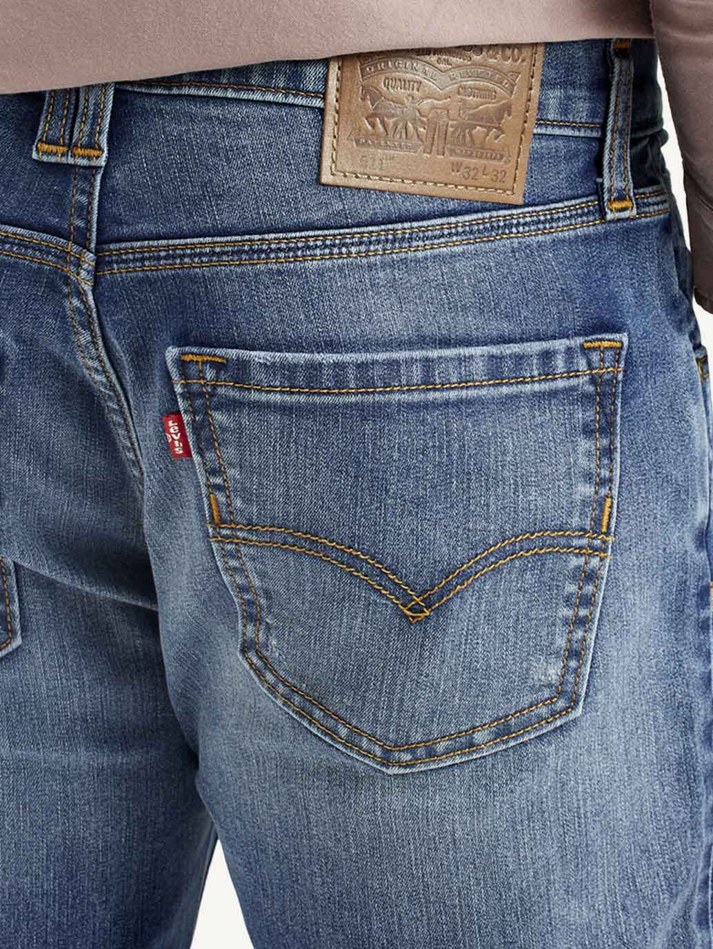 Men's 511 Mid Indigo Slim Fit Mid Rise Jeans - Detail View