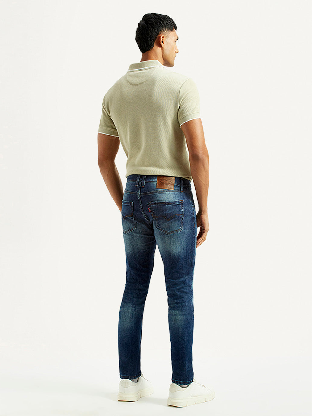 Men's 512 Blue Slim Tapered Fit Mid Rise Jeans - Back View