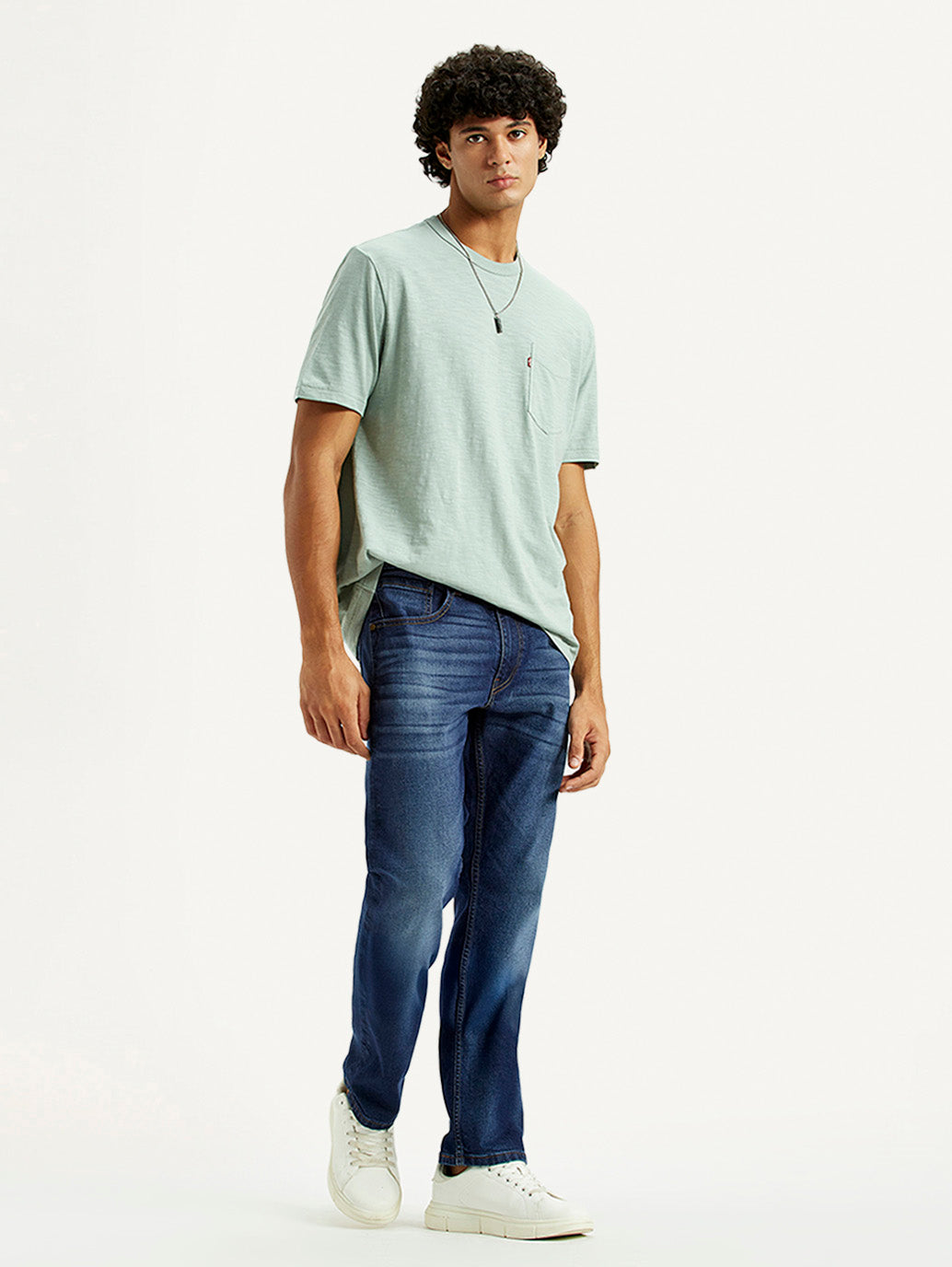 Men's 513 Dark Indigo Slim Straight Fit Mid Rise Jeans - Styleshot View