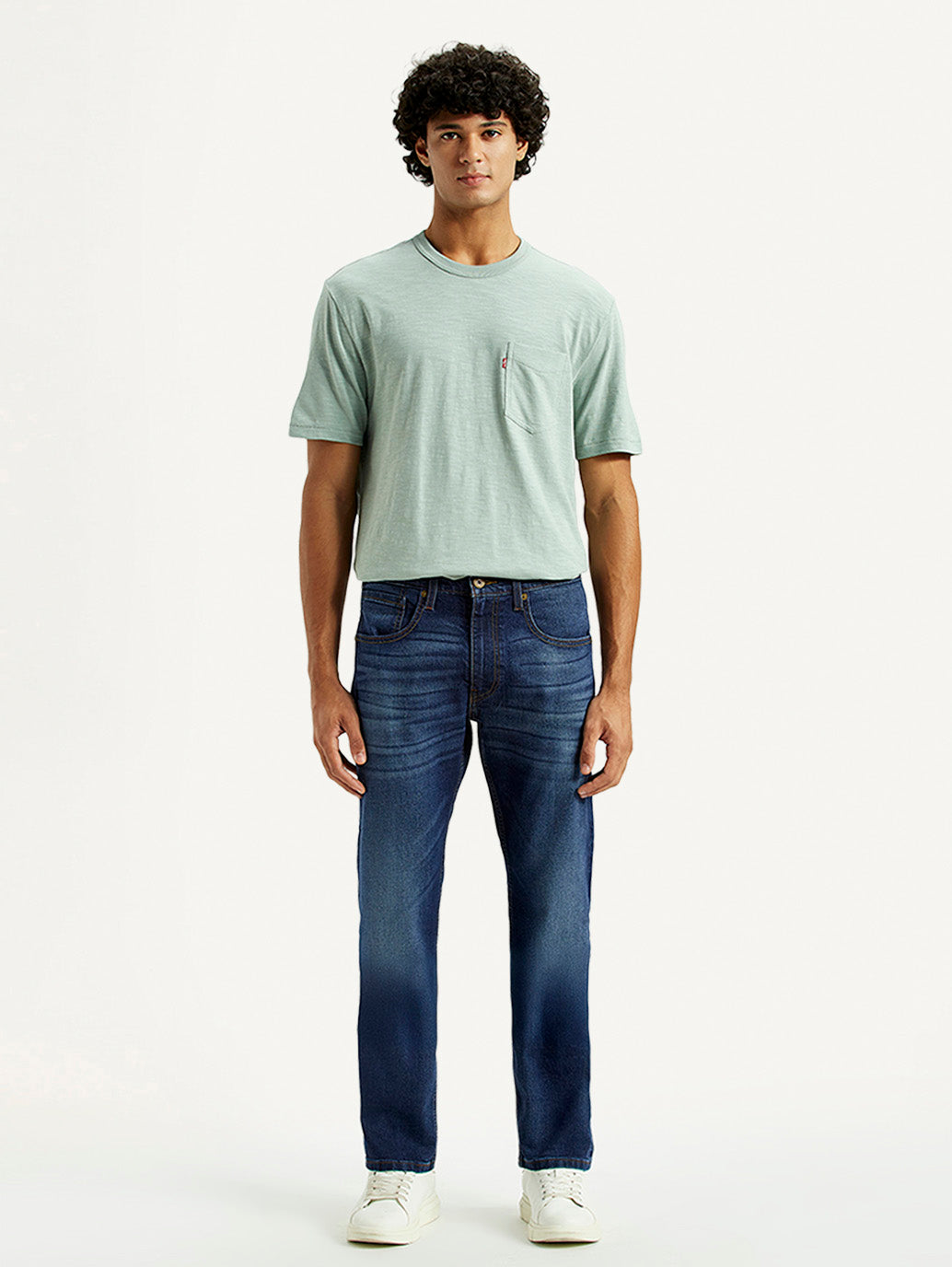 Men's 513 Dark Indigo Slim Straight Fit Mid Rise Jeans - Front View