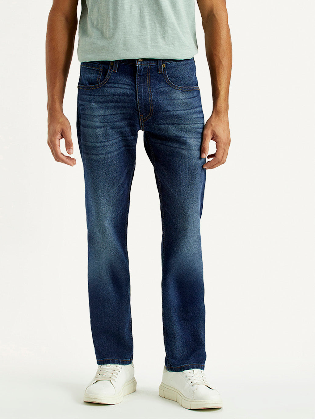 Men's 513 Dark Indigo Slim Straight Fit Mid Rise Jeans - Front View