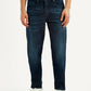 Men's 505 Dark Blue Straight Fit Mid Rise Jeans - Front View