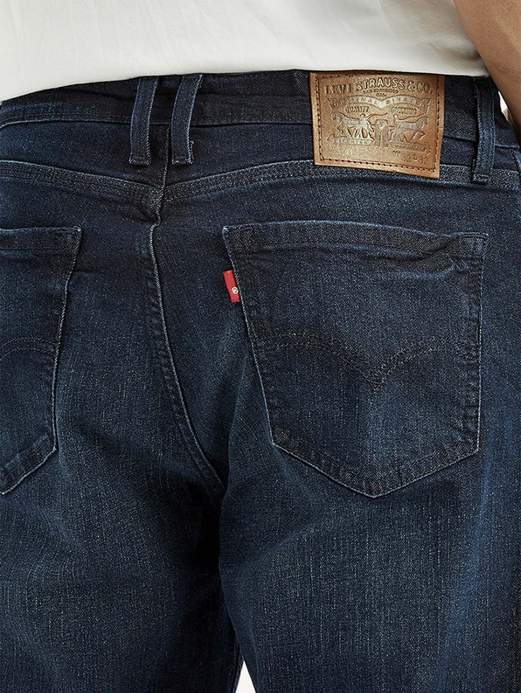 Men's 505 Dark Blue Straight Fit Mid Rise Jeans - Detail View