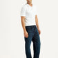 Men's 505 Dark Blue Straight Fit Mid Rise Jeans - Side View