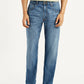 Men's 555 Blue Relaxed Straight Fit Mid Rise Jeans - Front View