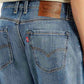 Men's 555 Blue Relaxed Straight Fit Mid Rise Jeans - Detail View