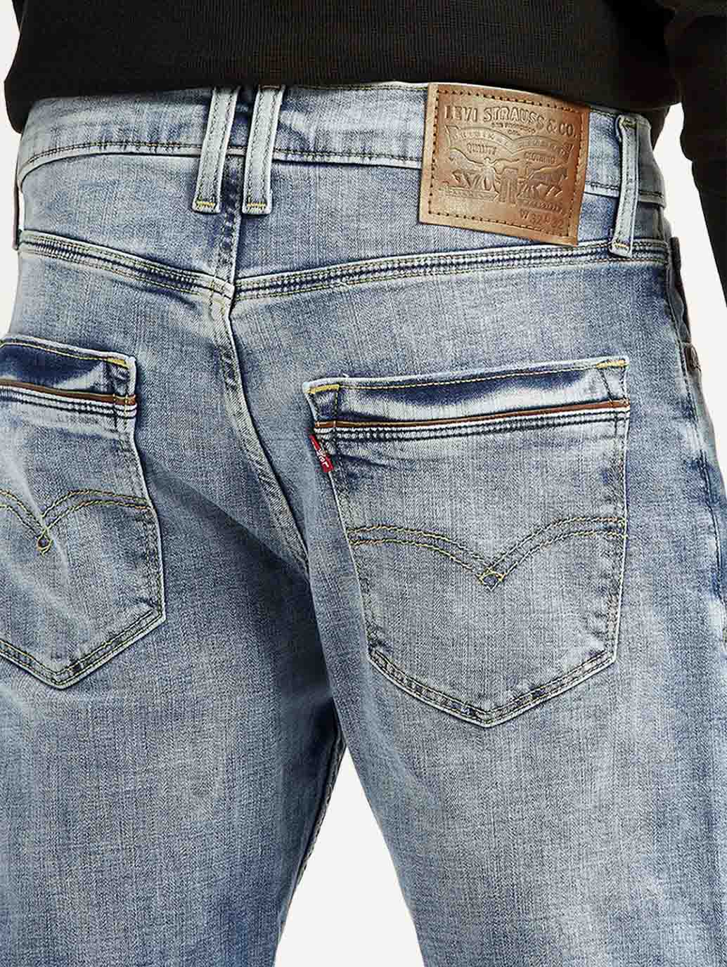 Men's 512 Light Blue Slim Tapered Fit Mid Rise Jeans - Detail View