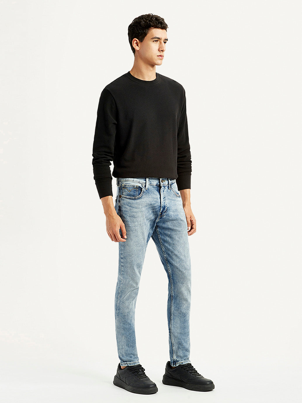 Men's 512 Light Blue Slim Tapered Fit Mid Rise Jeans - Side View