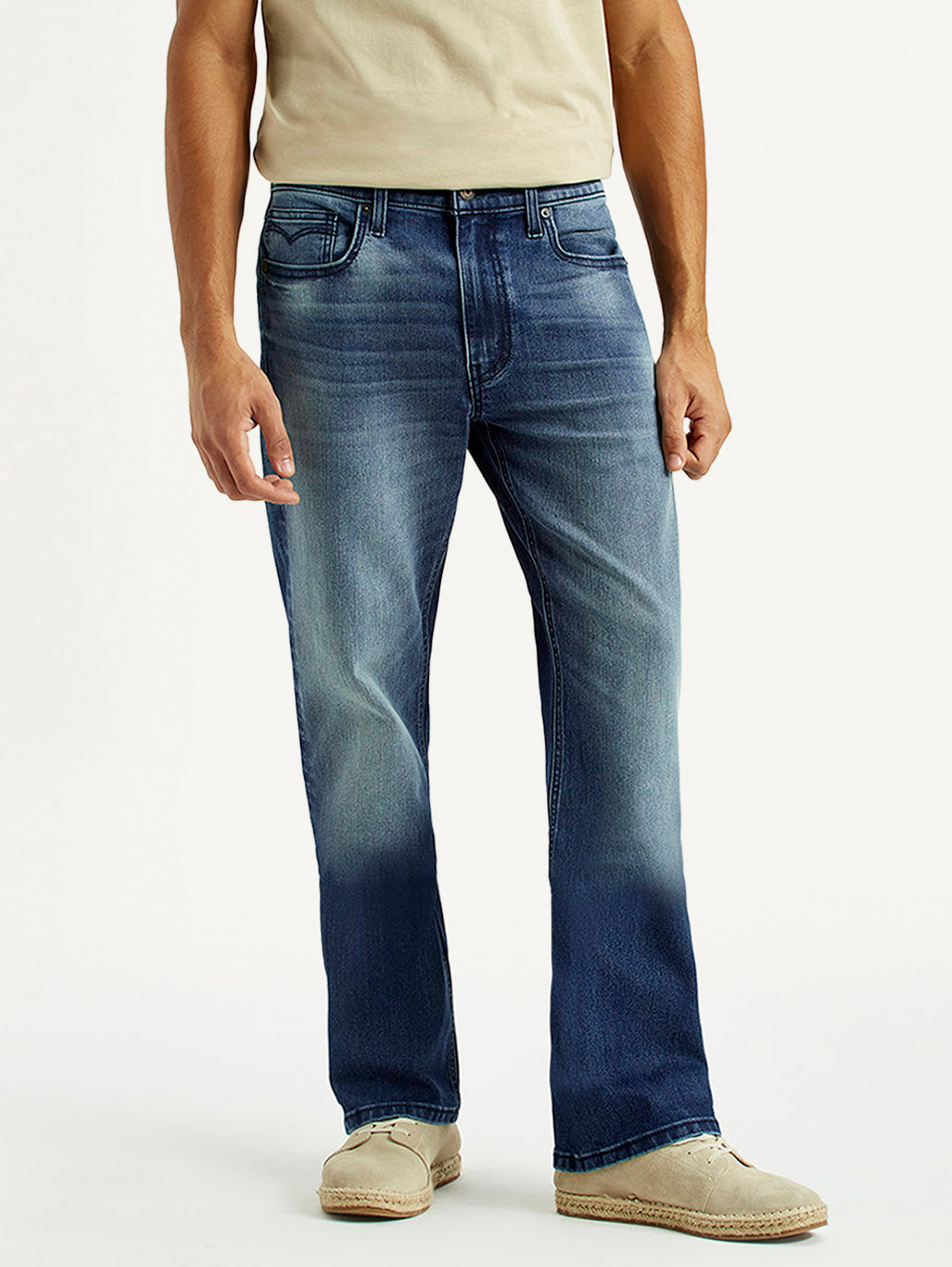 Men's 527 Med Indigo Bootcut Fit Mid Rise Jeans - Front View