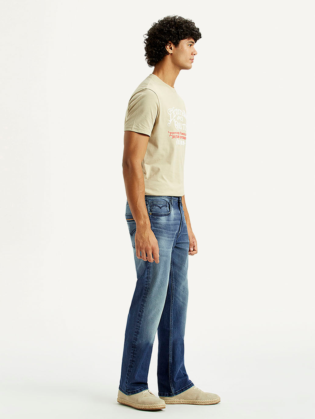 Men's 527 Med Indigo Bootcut Fit Mid Rise Jeans - Side View