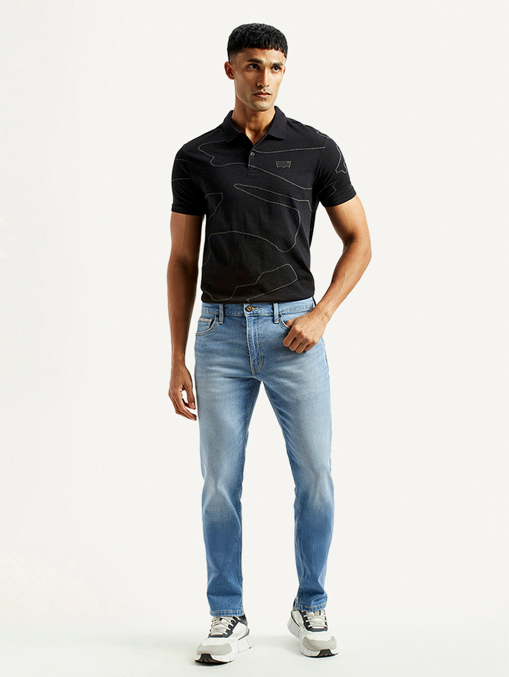 Men's 511 Light Blue Slim Fit Mid Rise Jeans - Front View