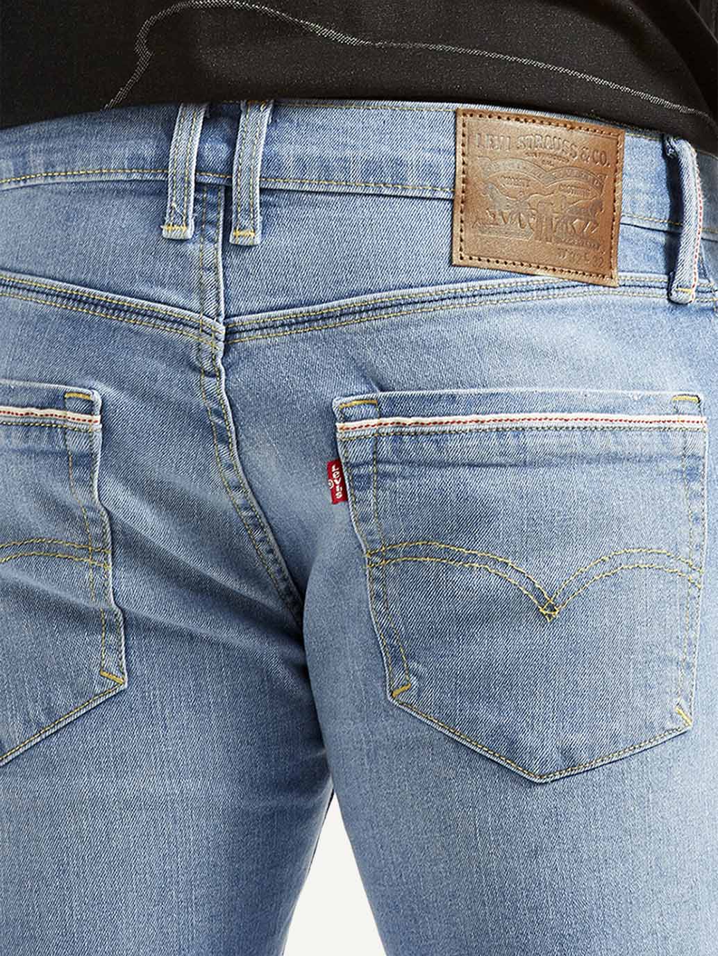 Men's 511 Light Blue Slim Fit Mid Rise Jeans - Detail View
