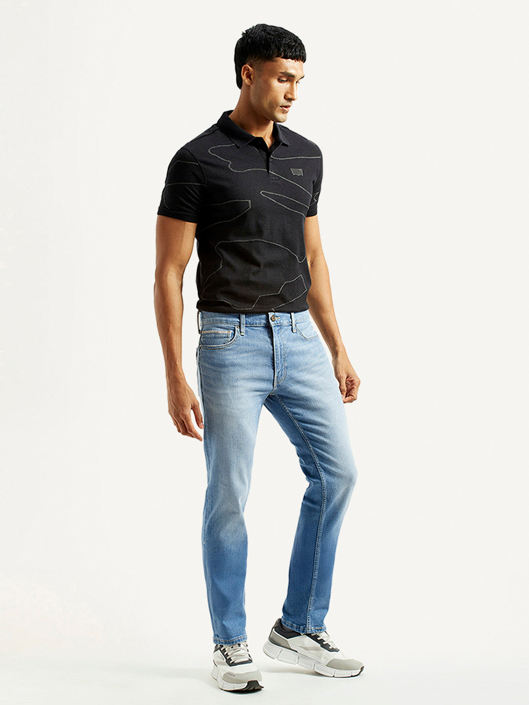 Men's 511 Light Blue Slim Fit Mid Rise Jeans - Side View