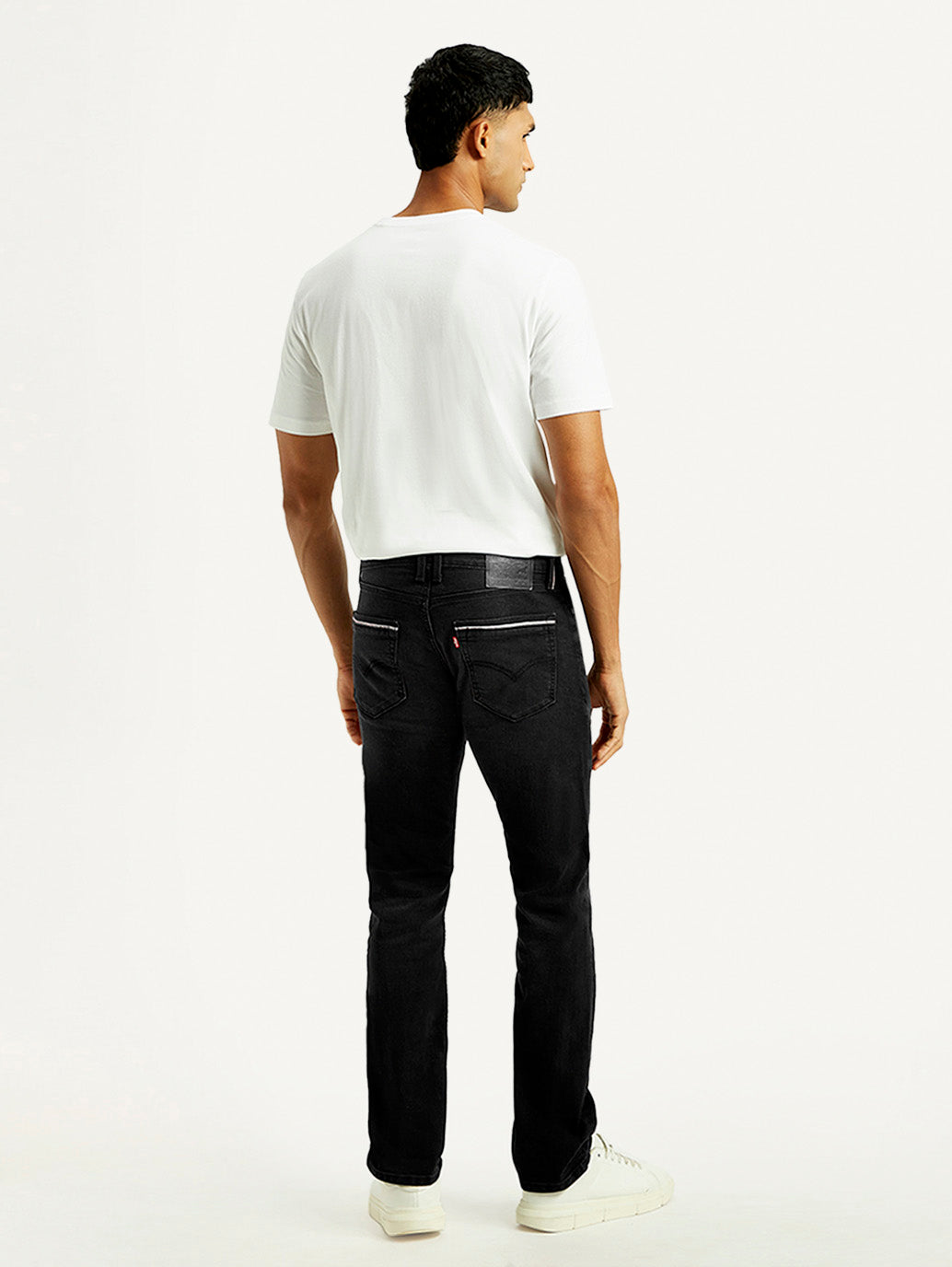 Men's 513 Black Slim Straight Fit Mid Rise Jeans - Back View