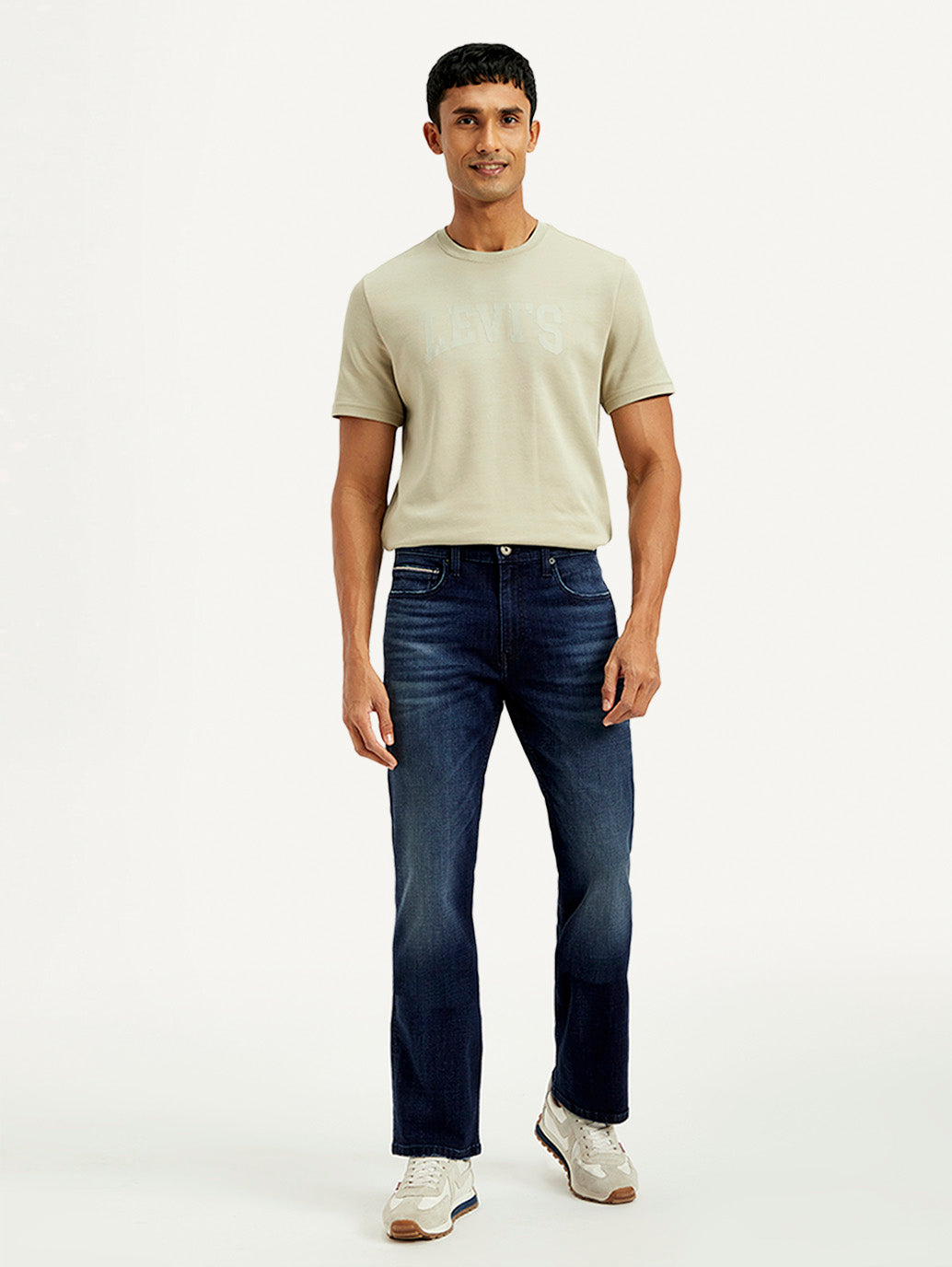 Men's 527 Blue Bootcut Fit Mid Rise Jeans - Front View