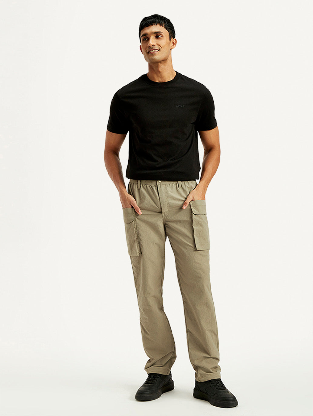 Men's Khaki Authentic Straight Fit Cargo Trousers - bf8c355a-6c27-4f13-b91d-8f0fb4b245b8 View