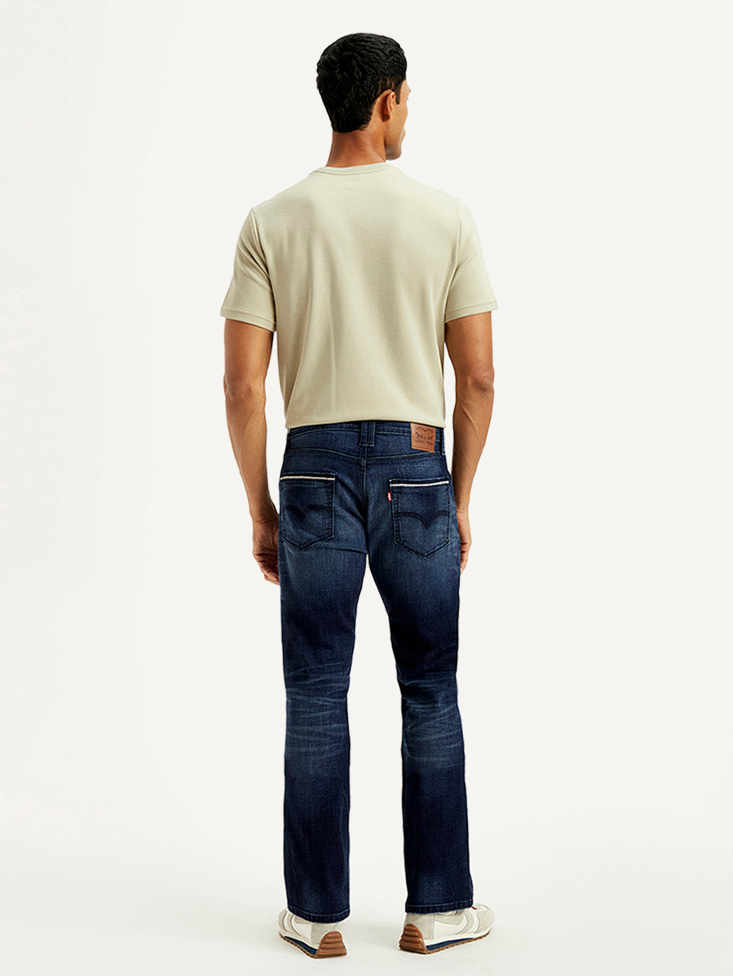 Men's 527 Blue Bootcut Fit Mid Rise Jeans - Back View