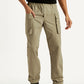 Men's Khaki Authentic Straight Fit Cargo Trousers - Front View
