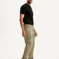Men's Khaki Authentic Straight Fit Cargo Trousers - Side View