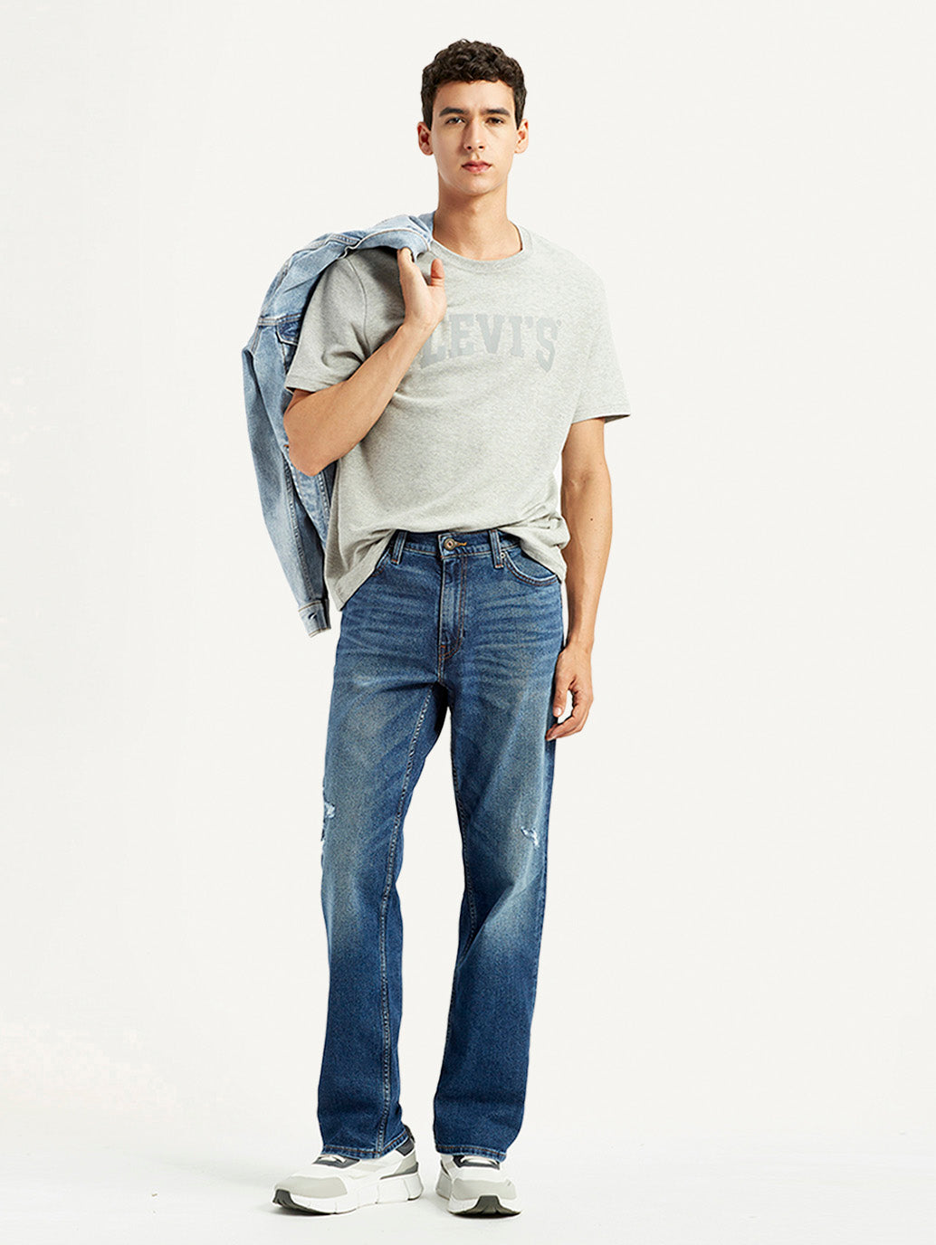 Men's 541 Blue Athletic Tapered Fit Mid Rise Jeans