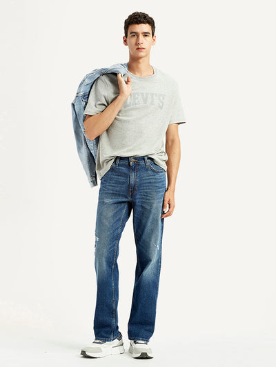 Men's 541 Blue Athletic Tapered Fit Mid Rise Jeans-image-39