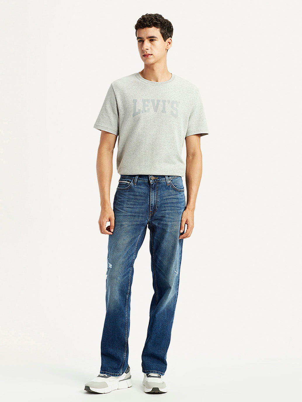 Men's 541 Blue Athletic Tapered Fit Mid Rise Jeans - Front View
