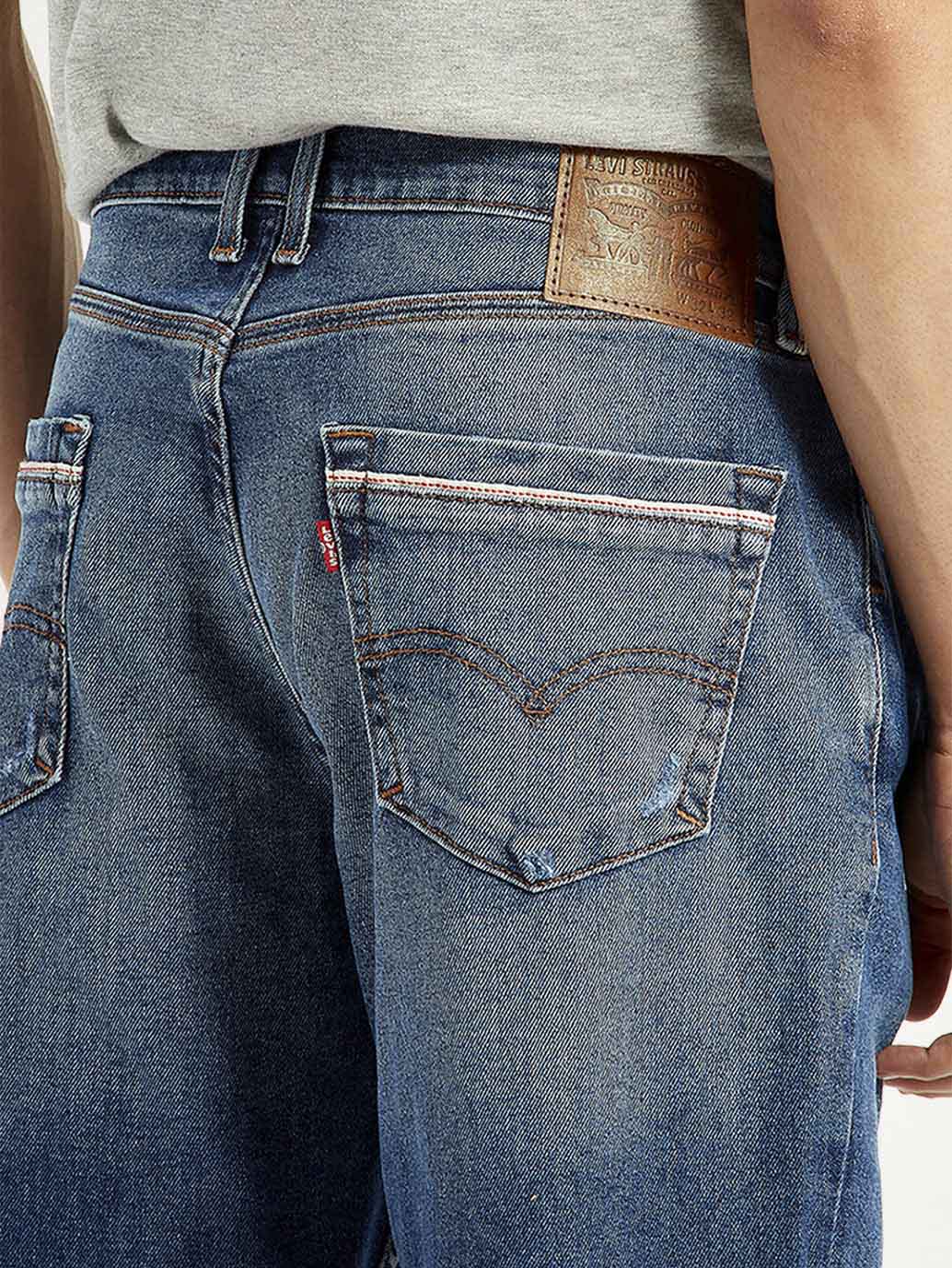 Men's 541 Blue Athletic Tapered Fit Mid Rise Jeans - Detail View