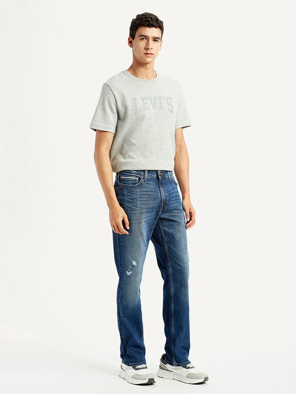 Men's 541 Blue Athletic Tapered Fit Mid Rise Jeans - Side View