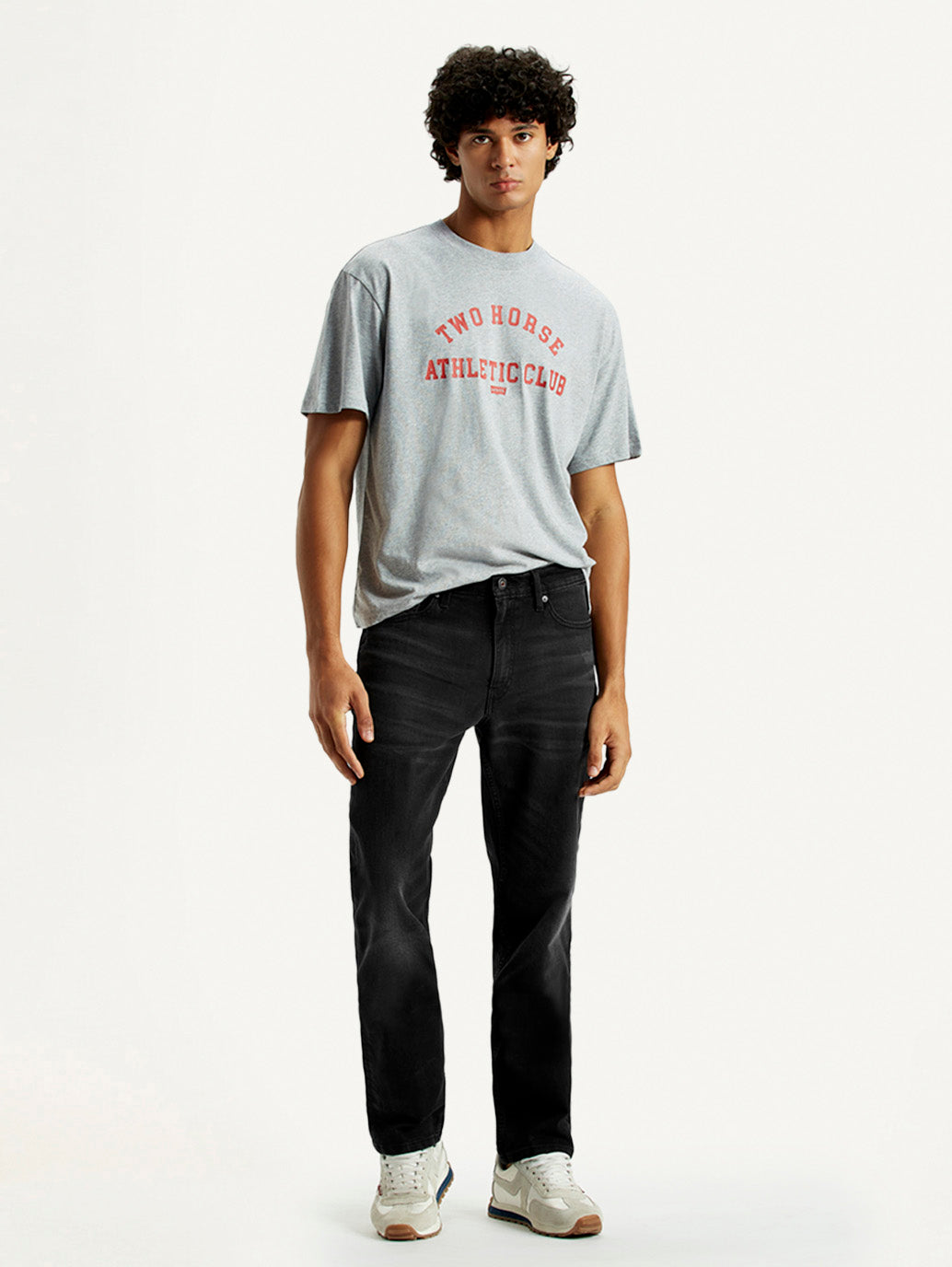 Men's 541 Black Athletic Tapered Fit Mid Rise Jeans - Styleshot View