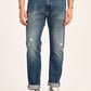 Men's 505 Blue Straight Fit Mid Rise Jeans - front View