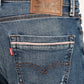 Men's 505 Blue Straight Fit Mid Rise Jeans - detail View