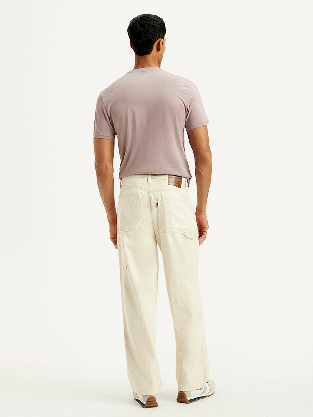 Men's 578 Cream Baggy Fit Mid Rise Carpenter Jeans - Back View