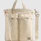 Unisex Beige Solid Tote Bag - Front View