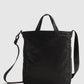Unisex Black Solid Tote Bag - Back View